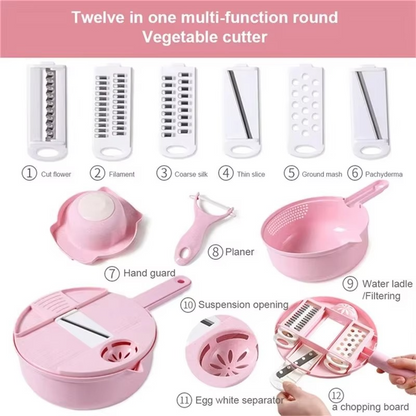 12 In1 Kitchen Multifunctional Vegetable Slicer